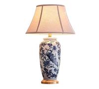 HPTHLY Bedside Lamp Table Lamp Ceramic Brass Table Lamps Hand-Painted Flowers And Birds Desk Lamp Nightstand Lamp For Reading Bedroom Living Room Nightstand(Push Button Switch)