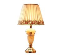 HPTHLY Bedside Lamp Table Lamp European Table Lamp Romantic Jade Bedside Lamp With Lace Fabric Lampshade Nightstand Lamp For Living Room Bedroom Nightstand L(B-Dimmer Switch)
