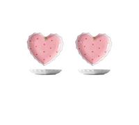 HPTHLY Ceramic Plates Creative Ceramic Strawberry Dinner Plate Pink Love Fruit Delicate Western Food Pasta Plate Tableware Salad Plates,A-2pcs-One Size