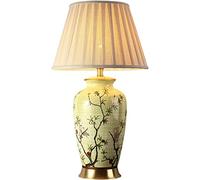 HPTHLY Ceramic Table Lamp Hand-Painted Flowers And Birds Chinese Table Light Contemporary Classic Bedside Desk Nightstand Lamp For Bedroom Living Room Office