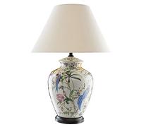 HPTHLY Ceramics Table Lamp European Vintage Bedroom Bedside Lamp Colorful Hand Painted Bedroom Bedside Lamp Large Oriental Ginger Jar Lamps Night Stand Light
