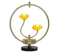 HPTHLY Chinese Lotus Lamp Creative Ring Led Bedroom Bedside Lamp Large Oriental Vintage Table Lamp For Living Room Home Office Desk Nightstand Table Lamp