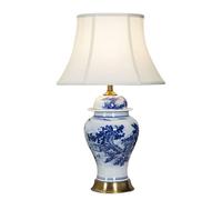 HPTHLY Chinoiserie Ceramic Table Lamps Traditional Classic Blue And White Porcelain Nightstand Lamp Decorative Bedside Desktop Lamp For Bedroom, Living Room,