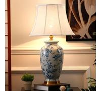 HPTHLY Contemporary Ceramics Table Lamp American Living Room Study Bedroom Bedside Desk Light Villa Hotel Desk Lamp,B(C)