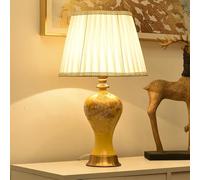 HPTHLY Contemporary Ceramics Table Lamp American Living Room Study Bedroom Bedside Desk Light Villa Hotel Creativity Desk Lamp,18(13)