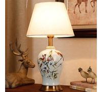 HPTHLY Contemporary Flowers And Birds Ceramics Table Lamp American Living Room Study Bedroom Bedside Desk Light Villa Hotel Desk Lamp,I(E)