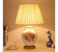 HPTHLY Contemporary Flowers And Birds Ceramics Table Lamp American Living Room Study Bedroom Bedside Desk Light Villa Hotel Desk Lamp,I(F)