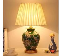 HPTHLY Contemporary Flowers And Birds Ceramics Table Lamp American Living Room Study Bedroom Bedside Desk Light Villa Hotel Desk Lamp,I(G)
