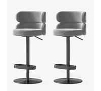 HPTHLY Counter Stool Bar Stools,Velvet Swivel Barstools Set Of 2 Bars Chairs Bar Stools Adjustable (Gold-B)