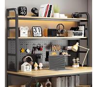 HPTHLY Desktop Organizer Bookshelf - Adjustable Desktop Bookshelf, Desktop Display Shelf, Metal Multipurpose Countertop Hutch Bookshelf, Wood Desk Shelf, Uni(A-55 * 24 * 89Cm)