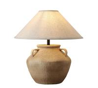 HPTHLY Farmhouse Rustic Ceramic Table Lamps Modern Bedside Nightstand Lamp With Linen Shade For Bedroom Living Room Reading Room