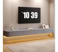 HPTHLY Floating Tv Stand - 200Cm Wall-Mounted Wooden Tv Unit For Living Room Modern Grauer Tv Cabinet Stylish Media Console Space-Saving Design (One Color-140Cm/55.1In)