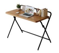 HPTHLY Folding Desk for Small Spaces, Portable Foldable Desk No Assembly,Space Saving Computer Table for Writing, Studying, Gaming and Home Office (A L80*W50*H95cm)