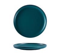 HPTHLY Hanghaijia 10in/26cm Matte Underglaze Ceramic Restaurant Plate Steak Pizza Grill Serving Tray,Green