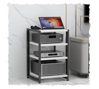 HPTHLY Hifi Racks4/5/6 Tier Adjustable Wooden Media Storage Cabinet For Av Components Black Home Corner Media Center With Stereo Rack And Shelves 60Cm (White-60Cm-23.6In)