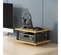 HPTHLY Hifi Racks4 Tier Printer Stand With Wooden Shelves For Home Office Audio Rack Storage Shelf Desktop Av Stand Component Cabinet For Stereo And Media Au(Walnut-2 Tier)