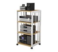 HPTHLY Hifi Rackshifi Racks Height Adjustable Amplifier Rack Shelf, 3/4/5 - Layer Av Media Stand With Casters For Record Player/Stereo Receiver/Entertainment(4Tier)