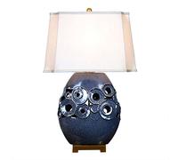 HPTHLY Jingdezhen Hand Painted Bedside Lamp Retro Living Room Study Bedroom Lamp American Style Ceramic Table Lamp Large Oriental Vase Bedroom Desk Lamp Home