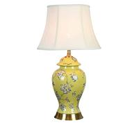 HPTHLY Lamp Ceramic Table Lamp Ceramic Table Lamp With Shade Nightstand Lamp Desk Lamps Yellow Hand Painted Flower And Bird Bedside Lamp For Living Room Bedr