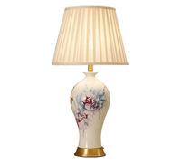 HPTHLY Lamp Ceramic Table Lamp European Copper Ceramic Desk Lamp Hand Painting Table Lamps Vintage Bedroom Decoratnightstand Bedside Lamp For Coffee Table, B(One Color-A)