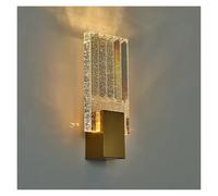 HPTHLY Led Luxury K9 Crystal Lamp Interior Wall Lamp For Home Decoration Bedroom Hotel Corridor Light Gold Crystal Wall Light,Simple (3 Colors-D11Cm)