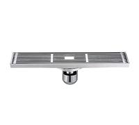 HPTHLY Linear Shower Drain, Rectangle Shower Floor Drain Brass Grid Shower Drain With Removable Grate,Hair Strainer Anti-Odor Antique Shower Drain,308.2Cm,Brushed Nick,