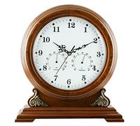HPTHLY Mantle/Mantel Clock, Battery Operated, Silent Wood Table Clock With Chimes On The Hour Chiming, Large Dial Shelf Decorative Mantel Clocks For Living Room Decor/,C