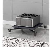 HPTHLY Media Stereo Cabinet Standav Media Stand Corner Shelf, 1/2/3/4 Layer Audio Video Tower, Amplifier Stand, Hifi Media Storage Racks, For Game Console/Dv(Black Frame-1-Tier)