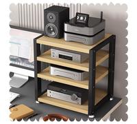 HPTHLY Media Stereo Cabinet Standdesktop Audio Stand Av Media Player Stand 2 3 4 Tier Hifi Racks Headphone Amplifier Stand Small Storage Rack For Home/Office(Walnut-4Tier-L45Cm)