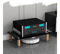 HPTHLY Media Stereo Cabinet Standheavy Duty Audio Component Rack 1/2/3/4 Tier Hifi Racks Av Media Stand Tempered Glass Shelves Stereo Storage Cabinet Shock-A(Black-1 Tier)