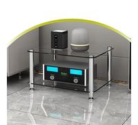 HPTHLY Media Stereo Cabinet Standhifi Racks4-Tier Glass Media Stand Hifi Racks Av Component Cabinet Stereo Rack With Tempered Glass Shelf, Open Media Storage(Color-35Cm-13.7In)