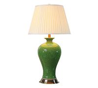 HPTHLY Mid Century Table Lamp 26" High Ice Crack Green Glazed Ceramic Table Lamp For Living Room Bedroom House Bedside Nightstand Home Floor Lamps(A)