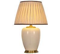 HPTHLY Modern Ceramic Table Lamps Rustic Farmhouse Bedside Lamp White Ceramic Lamps Elegant Bedroom Desktop Lamp With Ginger Jar Design For Nightstand Desk S