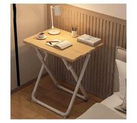 HPTHLY Modern Small Folding Table Space Saving Computer Desk For Home Office With Rounded Curved Edges And Footrest Compact Writing Workstation (Yellow-60X40X72Cm)