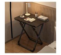 HPTHLY Modern Small Folding Table Space Saving Computer Desk For Home Office With Rounded Curved Edges And Footrest Compact Writing Workstation (Black-70X50X72Cm)