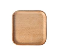 HPTHLY Plate Wooden Dinner Plate Tray Household Dim Sum Plate Cake Plate Pure Wood Round Square Dinner Plate Restaurant Coffee Shop Afternoon Tea Plate Dessert Plate (B 001)