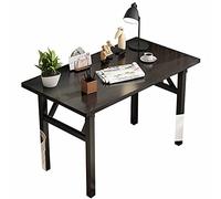 HPTHLY Portable Folding Computer Desk With One Piece Steel Frame No Installation Needed Compact Office Study Writing Table For Company Picnic Garden Beach Ca(Black-80X40Cm)