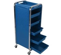 HPTHLY Professional Hairdressing Trolley On Wheels - 6 Tiers & 5 Drawers For Salon Storage, Beauty Nizer, Hair Styling Cart, Mobile Hairdresser Supplies (One Color-Blue)