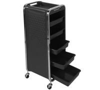 HPTHLY Professional Rolling Hairdressing Trolley With 6 Adjustable Levels & 5 Spacious Drawers - Perfect Salon Nizer And Beauty Storage Solution For Stylists (Singlecoloured-Black)