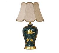 HPTHLY Reading Lamp Desk Lamp Retro Bedside Table Ceramic Lamp Modern Minimalist Bedside Lamp Copper Bedroom Bedside Lamp Living Room Study Decorative Lamp T(C)