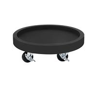 HPTHLY Round Plant Pot Stand With Wheels Grey White Black Indoor & Outdoor Use 36Cm Caddy With Locking Wheels For Easy Mobility (Noir 36Cm/14.17In)