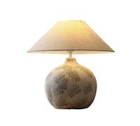 HPTHLY Rustic Farmhouse Table Lamp American Globe Ceramic Bedside Lamps White Fabric Shade Desktop Lamp For Living Room Bedroom Home Office