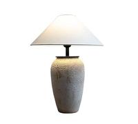 HPTHLY Rustic Farmhouse Table Lamps Farmhouse Handmade Ceramic Nightstand Lamp With White Textured Shade End Table Lamps For Living Room Bedroom Office