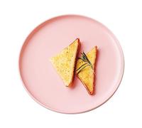 HPTHLY Scandinavian Style Ceramic 10in Western Food Steak Plate Round Tray Home Tableware Creative Vegetable Pasta Flat Plate,Pink