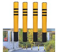 HPTHLY Security Posts For Driveways, Pack Of 4 Barrier Reflective Tape Parking Post Bollards For Private Car Park Driveway Guard, Easy Installation,89×750Mm (114×1000Mm)