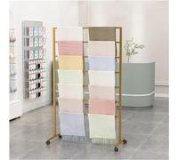 HPTHLY Silk Scarf Rack With Pulley - Simple Scarf Display Rack - Floor Display Rack For Fabric, Shawl, Clothing Display Racks For Retail Stores, Metal Hijab Hangers, Floor (A-120X40X145Cm)