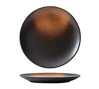 HPTHLY Simple 10in/26cm Ceramic Dinner Plate Sushi Fruit Salad Plate Hotel Restaurant Tray Flat Plate,Orange