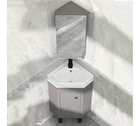 HPTHLY sinkCorner Bathroom Cabinet with Sink Floor Mounted Bathroom Vanity with Mirror Cabinet Bathroom Vanity Sink Combo for Small Space Washing Hand Basin,One Color-41CM/16.14IN