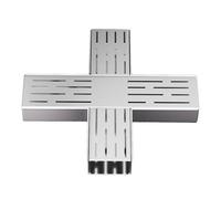 HPTHLY Stainless Steel Trench Drain Kit - Heavy Duty Drainage Channels & Grating For Garden Sidewalk Parking Bathroom Patio & Deck - 24X11.5X10.5Cm Drain Gra(Sier-25 * 5 * 3Cm(A))