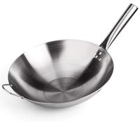 HPTHLY Stainless Steel Wok Non-Stick pan for All Induction hobs Included. Keep The Handle Cool-Pot Mouth diameter40cm (Pot Mouth Diameter36cm)